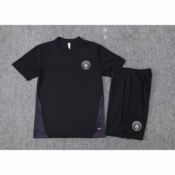 Chandal del Manchester City Manga Corta 2025-2026 Negro - Pantalon Corto